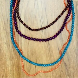 Hippie chick multi strand long necklace.